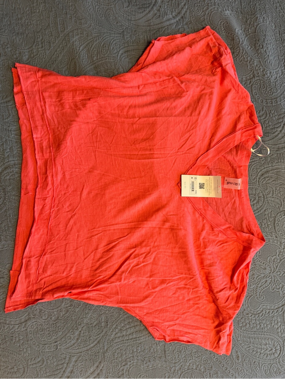 Altar'd State revival Coral V-Neck Short Sleeve Top size small oversized NWT